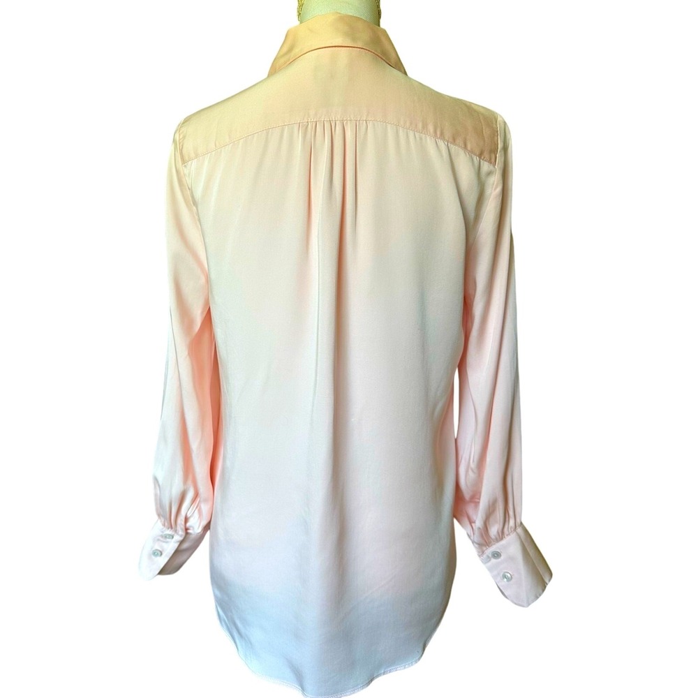 Chico's Pink Silky Satin Popover Blouse sz 0 (Size 4 / Small) - Picture 2 of 7